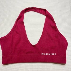 Womens Missguided‎ fuscia crop top size 8